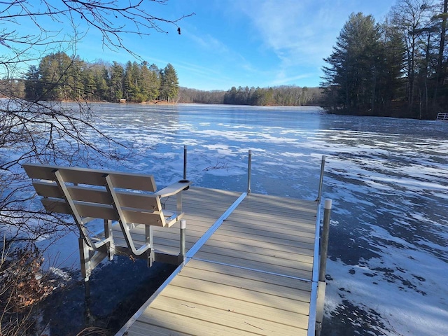W15560 Mckinley Ln, Athelstane, WI 54104 - dock area with a water view and a wooded view