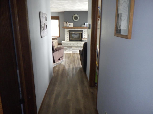 N2646 Rustic Cir, Clintonville, WI 54929 - hall with dark wood-type flooring