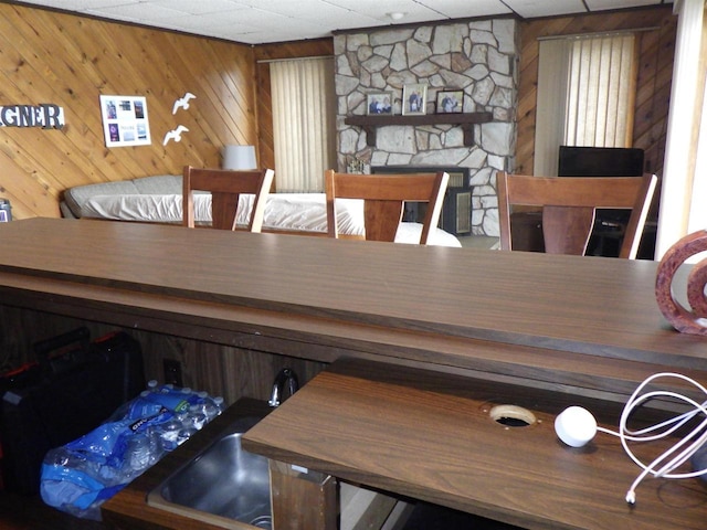 N2646 Rustic Cir, Clintonville, WI 54929 - dining room with wood walls