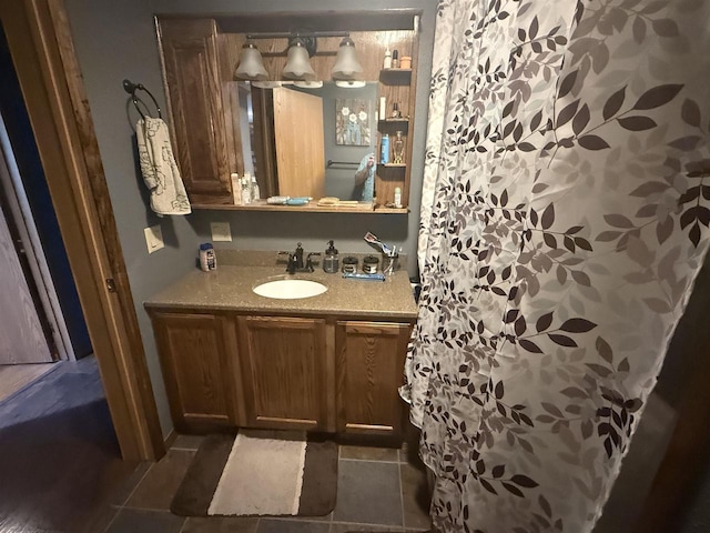 W5417 Volling Ln, Mauston, WI 53948 - full bathroom with vanity and tile patterned flooring