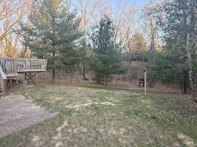 W5417 Volling Ln, Mauston, WI 53948 - view of grassy yard featuring a deck