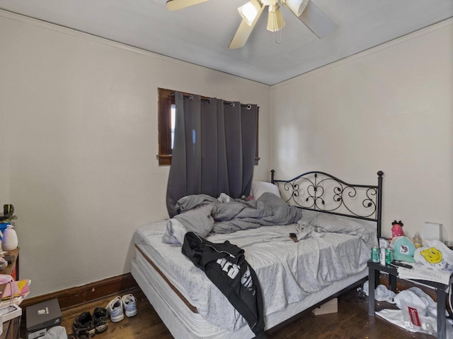 2753 N 60th St Unit 2755, Milwaukee, WI 53210 - bedroom with ceiling fan, baseboards, and wood finished floors