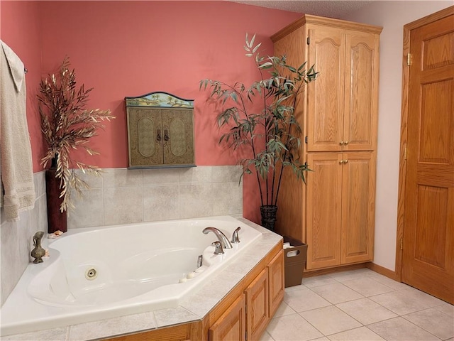 1380 101st Cir, Amery, WI 54001 - bathroom with a whirlpool tub and tile patterned flooring