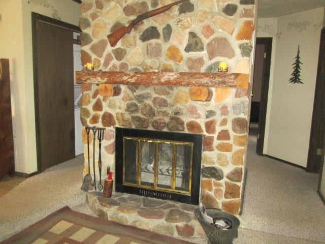 N3880 Deer Path, Hancock, WI 54943 - detailed view of a fireplace and carpet