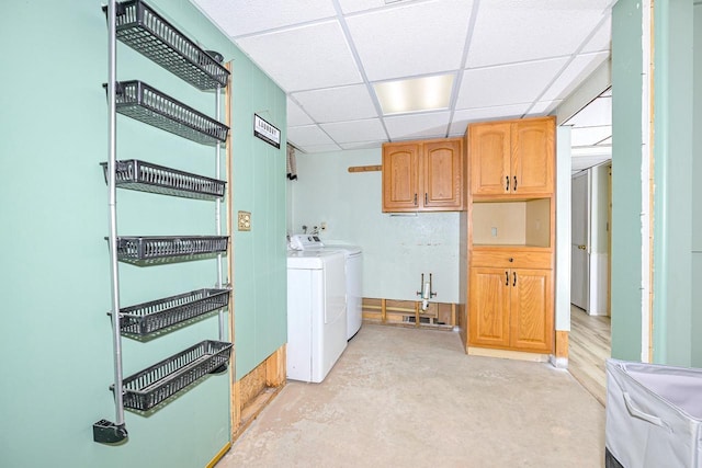 7113 E County Rd E, South Range, WI 54874 - laundry room featuring separate washer and dryer and cabinet space