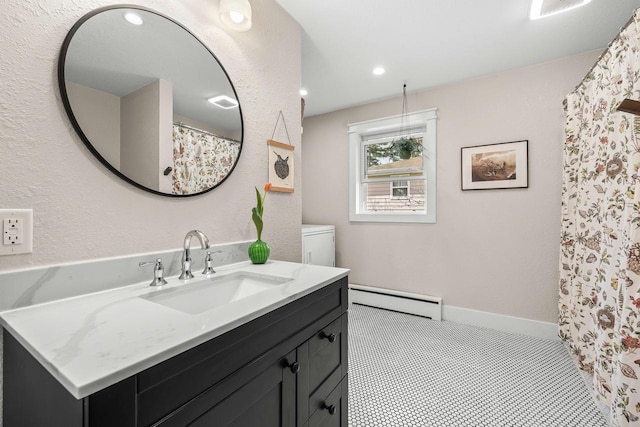 175 Old Wausau Rd, Stevens Point, WI 54481 - full bath featuring baseboard heating, vanity, and recessed lighting