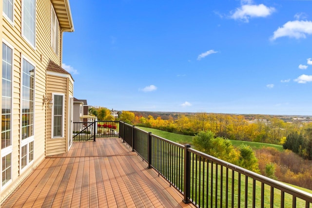 580 S Stone Ridge Dr, Lake Geneva, WI 53147 - wooden terrace featuring a yard