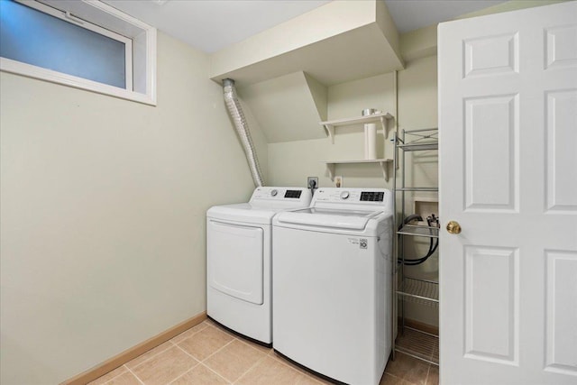 5425 Gettle Ave, Madison, WI 53705 - washroom with separate washer and dryer, baseboards, and light tile patterned floors