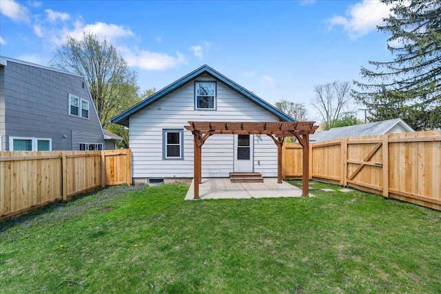 5425 Gettle Ave, Madison, WI 53705 - back of property with a pergola and a patio area