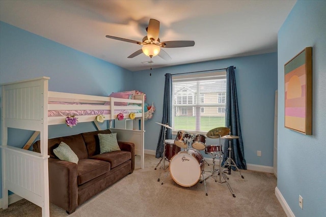 824 Richard Way, Waunakee, WI 53597 - carpeted bedroom featuring a ceiling fan and baseboards