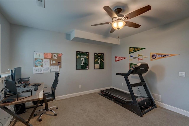 824 Richard Way, Waunakee, WI 53597 - carpeted office space featuring ceiling fan and baseboards