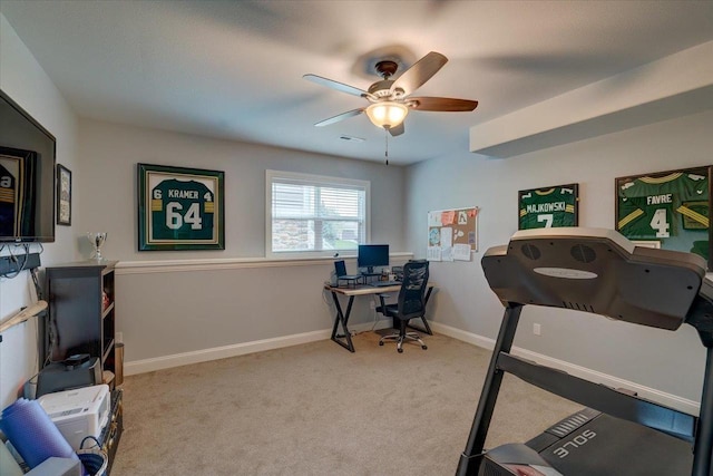 824 Richard Way, Waunakee, WI 53597 - office space with ceiling fan, carpet, and baseboards
