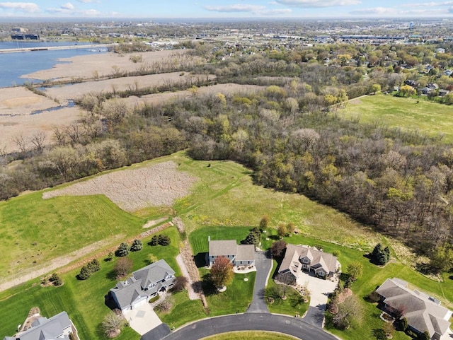 aerial overview of property's location featuring a large body of water