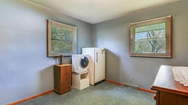 3710 Mcelroy St, Eau Claire, WI 54701 - clothes washing area featuring washer / clothes dryer, carpet floors, and baseboards