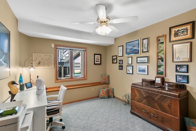 W11055 Eagle Dr, Lodi, WI 53555 - office space with a ceiling fan, baseboards, and carpet floors
