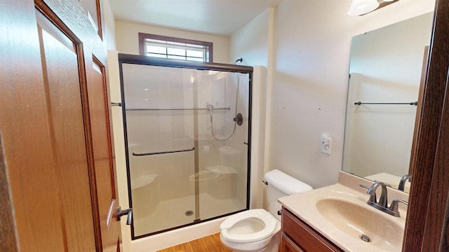 421 John Michael Dr, Jefferson, WI 53549 - full bathroom with a shower stall, toilet, and vanity
