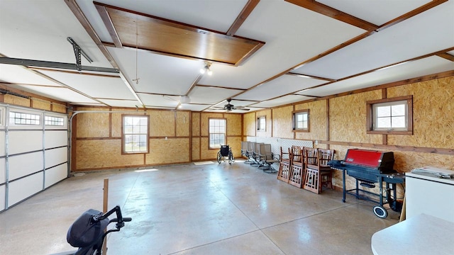 421 John Michael Dr, Jefferson, WI 53549 - garage featuring ceiling fan