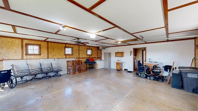 421 John Michael Dr, Jefferson, WI 53549 - garage with ceiling fan
