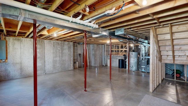 421 John Michael Dr, Jefferson, WI 53549 - unfinished below grade area with electric panel, water heater, and a water softener