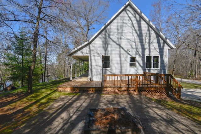 6615 Birchwood Shores Ln, Oconto Falls, WI 54154 - rear view of property with a deck
