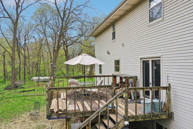 7938 E Hwy 59, Milton, WI 53563 - wooden terrace with outdoor dining space