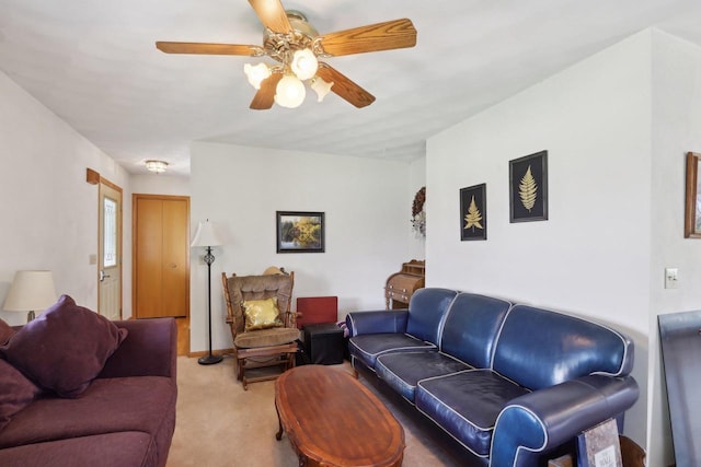 7938 E Hwy 59, Milton, WI 53563 - living area with light colored carpet and ceiling fan