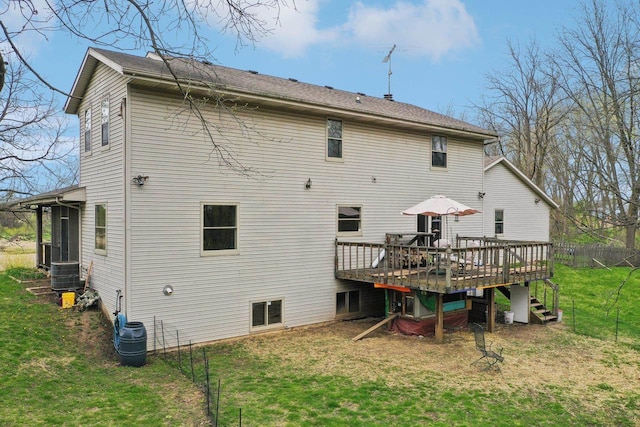 7938 E Hwy 59, Milton, WI 53563 - back of property featuring a deck and cooling unit