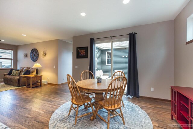 222 Blooming Leaf Way, Verona, WI 53593 - dining area featuring wood finished floors, recessed lighting, and baseboards