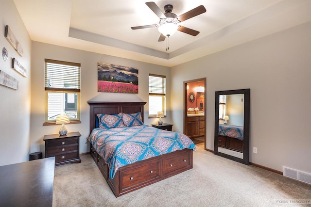 222 Blooming Leaf Way, Verona, WI 53593 - bedroom featuring light carpet, multiple windows, baseboards, and a ceiling fan