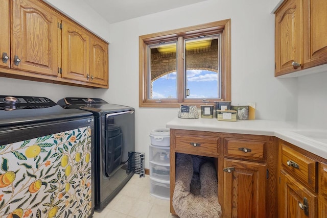 2108 Lawrence Dr, De Pere, WI 54115 - washroom with cabinet space, independent washer and dryer, and light tile patterned floors