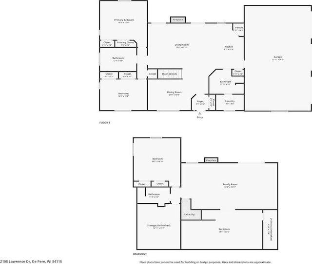 2108 Lawrence Dr, De Pere, WI 54115 - floor plan / room layout