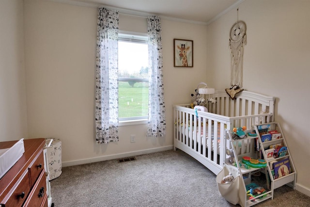 W5977 Lakeview Dr, Montello, WI 53949 - bedroom with multiple windows, crown molding, carpet, and baseboards