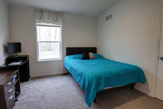 W5977 Lakeview Dr, Montello, WI 53949 - bedroom with ornamental molding, carpet flooring, and baseboards