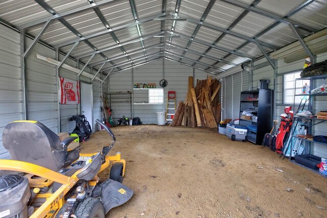 W5977 Lakeview Dr, Montello, WI 53949 - garage featuring metal wall