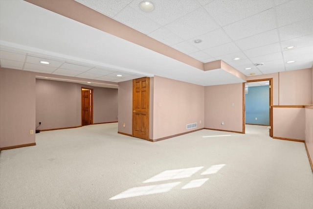 N109W14760 Preserve Pkwy, Germantown, WI 53022 - finished basement featuring a drop ceiling, baseboards, carpet floors, and recessed lighting