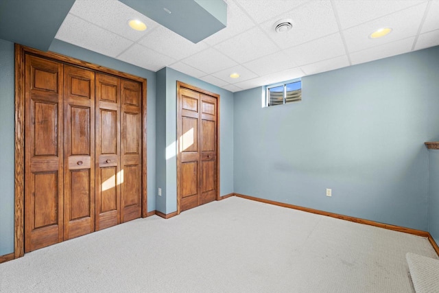 N109W14760 Preserve Pkwy, Germantown, WI 53022 - unfurnished bedroom with carpet, baseboards, and a paneled ceiling