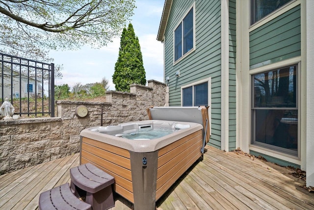 3271 Bay Hill Rd, Port Washington, WI 53074 - wooden deck with a hot tub