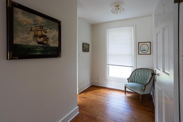 395 Lake St, Green Lake, WI 54941 - living area featuring hardwood / wood-style flooring and baseboards