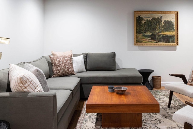 395 Lake St, Green Lake, WI 54941 - living area featuring wood finished floors and baseboards