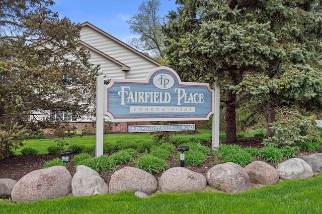 view of community sign