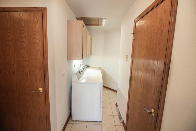 2415 Walnut Grove Ct Unit B, Brookfield, WI 53005 - laundry room with separate washer and dryer, cabinet space, light tile patterned floors, attic access, and baseboards