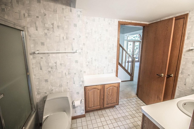 2415 Walnut Grove Ct Unit B, Brookfield, WI 53005 - bathroom featuring vanity, tile patterned floors, and toilet