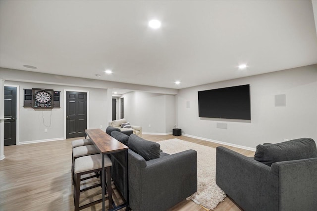135 Emerald Dr, Mount Pleasant, WI 53406 - living room with light wood-style flooring, recessed lighting, and baseboards