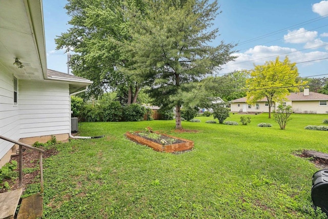6013 Gateway Grn, Monona, WI 53716 - view of grassy yard with a garden and central AC