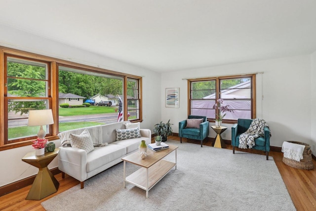 6013 Gateway Grn, Monona, WI 53716 - living area with wood finished floors, healthy amount of natural light, and baseboards