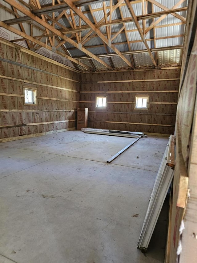 1983 US Highway 2, Florence, WI 54121 - miscellaneous room featuring vaulted ceiling and a garage