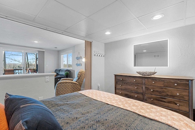 9331 N Marl Lake Rd, Pound, WI 54161 - bedroom featuring recessed lighting and a textured wall