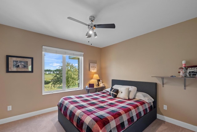 W4344 Carl Dr, Fond Du Lac, WI 54937 - carpeted bedroom with baseboards and a ceiling fan