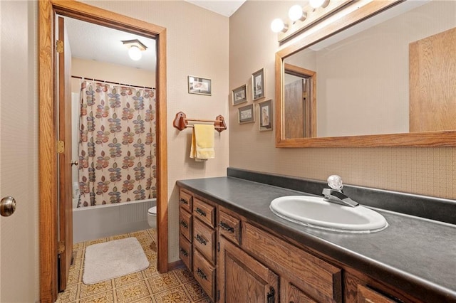 1395 25th St, Houlton, WI 54082 - bathroom with vanity, toilet, and shower / tub combo