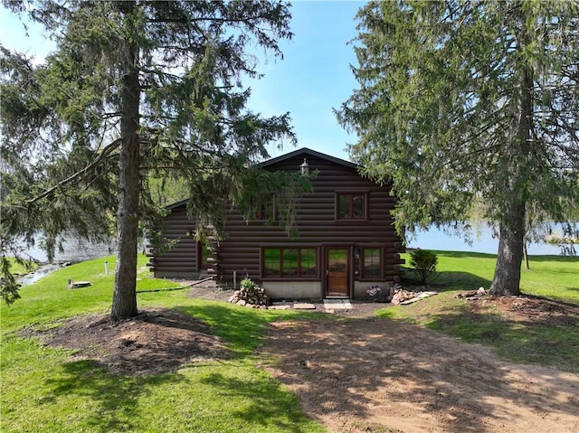 N3858 1000th St, Eau Claire, WI 54703 - view of front of property with a front yard and log exterior